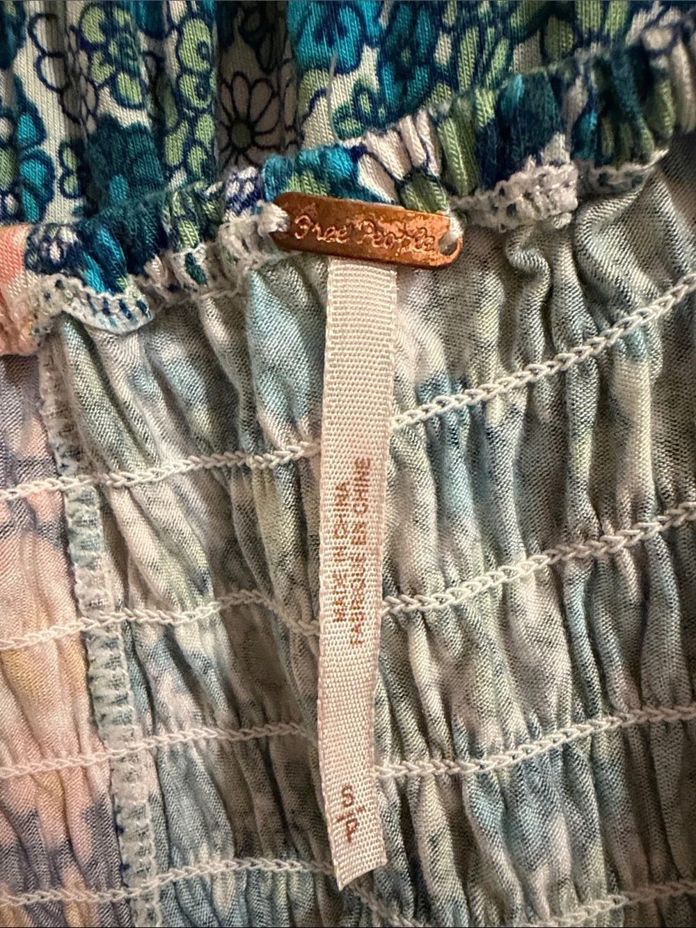 Free People Can’t Tie Me Down Mixed Print Asymmetrical Handkerchief Hem